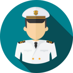 Captain of Ship in White Suit Military or Cruise Sticker