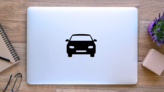 Car Icon Sticker on a Laptop (New) example