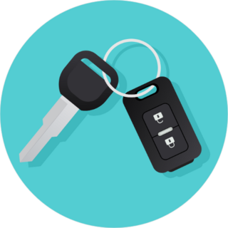 Car Key and Remote Circle Sticker