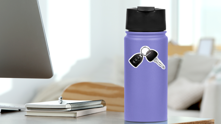 Car Key and Remote Sticker on a Water Bottle (New) example