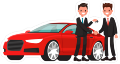 Car Salesman and Customer Sticker