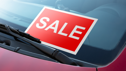 Custom For Sale Sign on Car Window