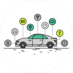 Car Technology Icons Sticker