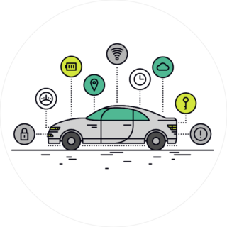 Car Technology Icons Sticker