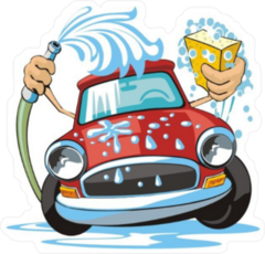Car Wash With Sponge And Hose Sticker