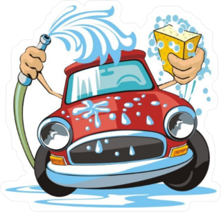 Car Wash With Sponge And Hose Sticker