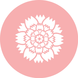 Carnation Flower Icon On Pink Sticker