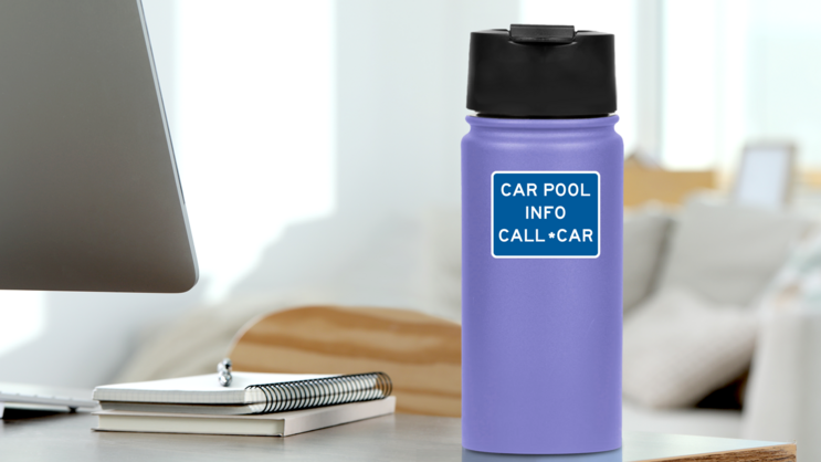 Carpool Info Call *Car Sticker on a Water Bottle (New) example