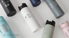 Carstickers logo engraved on a 20 oz water bottle