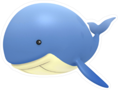 Cartoon 3D Whale Sticker