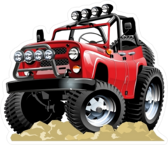 Cartoon 4x4 Vehicle Sticker