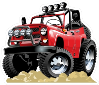 Cartoon 4x4 Vehicle Sticker