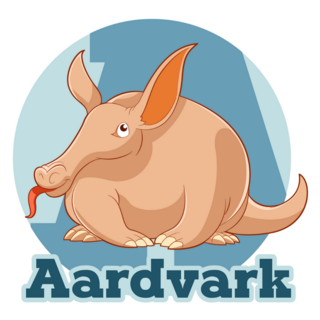 Cartoon Aardvark Lettering Sticker
