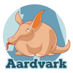 Cartoon Aardvark Lettering Sticker