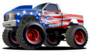Cartoon American Monster Truck Sticker