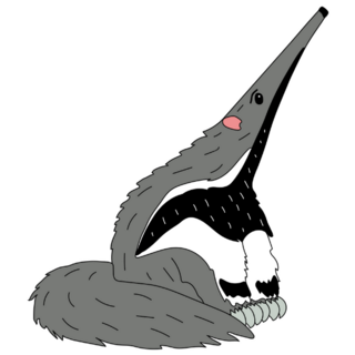 Cartoon Animal Anteater Sticker