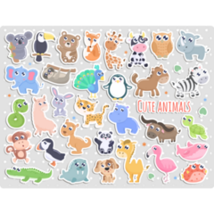 Cartoon Animal Sticker Sheet 