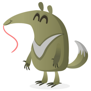 Cartoon Anteater Animal Illustration Sticker