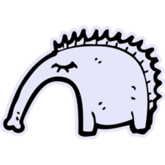 Cartoon Anteater Doodle Sticker