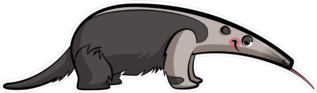 Cartoon Anteater Smiling Sticker