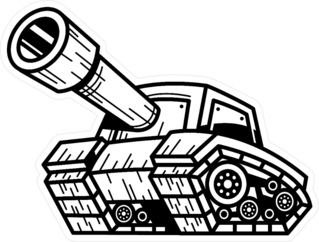 Cartoon Army Tank Sticker
