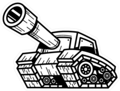 Cartoon Army Tank Sticker