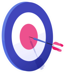 Cartoon Arrow Exactly On Target Illustration Sticker