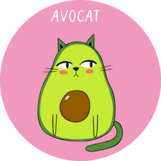 Cartoon Avocado Cat Cute Sticker