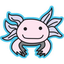 Cartoon Axolotl Blue Sticker