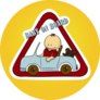 Cartoon Baby On Board Sign Sticker
