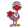 Cartoon Baby Ostrich Smirk Sticker