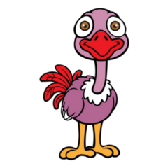 Cartoon Baby Ostrich Smirk Sticker