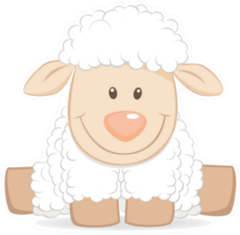 Cartoon Baby Sheep Funny Illustration Sticker