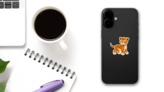 Cartoon Baby Tiger Sticker on a Phone (New) example