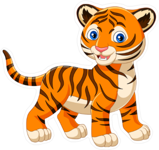 Cartoon Baby Tiger Sticker