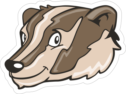 Cartoon Badger Mascot Sticker