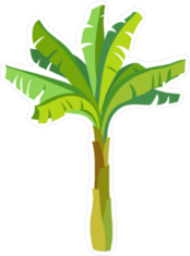 Cartoon Banana Palm Tree Sticker