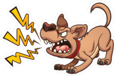 Cartoon Barking Dog Sticker