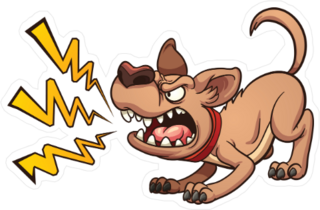 Cartoon Barking Dog Sticker