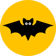 Cartoon Bat On Orange Background Sticker