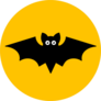 Cartoon Bat On Orange Background Sticker