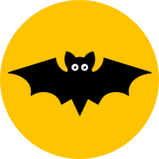 Cartoon Bat On Orange Background Sticker