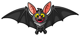 Cartoon Bat With Big Eyes Sticker
