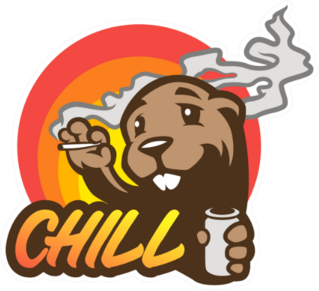 Cartoon beaver Chill Sticker