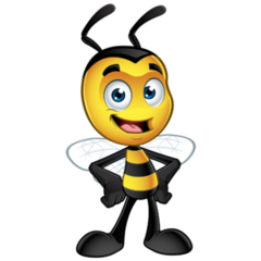 Cartoon Bee Character Sticker