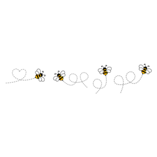 Cartoon Bee Icon Flying On A Dotted Route Sticker