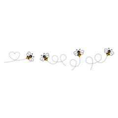 Cartoon Bee Icon Flying On A Dotted Route Sticker