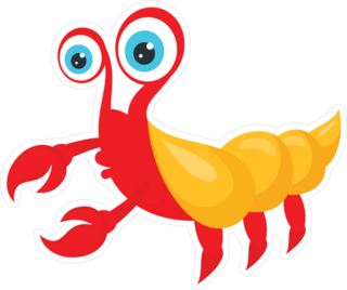 Cartoon Big Eyed Crab Sticker
