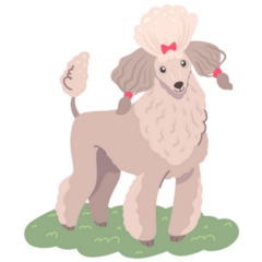 Cartoon Big Poodle Sticker