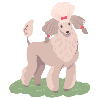 Cartoon Big Poodle Sticker